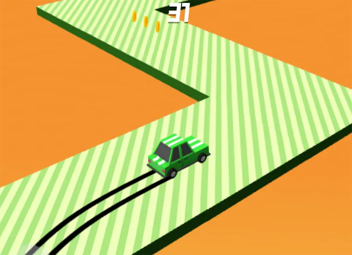 Drift Boss unblocked car drifting on a floating platform