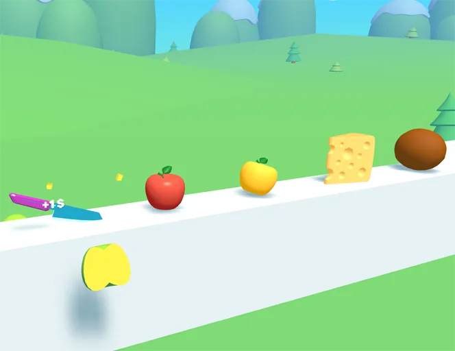 Slice Master knife stuck to a white pillar