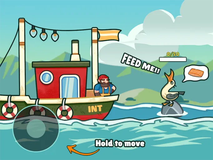 Fish to Feed, holding to move the boat toward an open feeding order